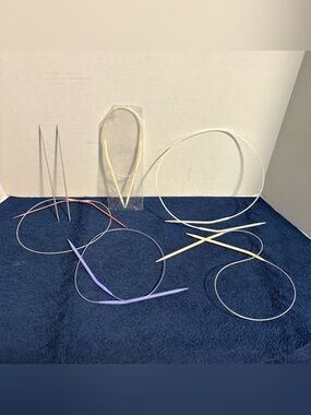 5 Assorted Circular Hoop Knitting Needles Circular Metal Plastic Sweater Sock